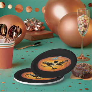 Assiettes En Carton Visage gothique Jack-o'-lantern