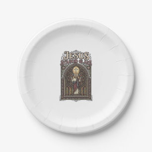 Assiettes En Carton Vitraux de Jésus Cathédrale de vitraux de Jésus