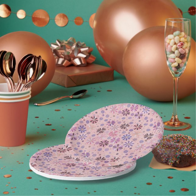 Assiettes En Carton vitre rose (Multi)