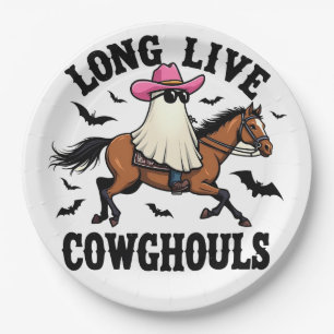 Assiettes En Carton Vive Gouls Éffrayant Halloween Ghost Cowboy
