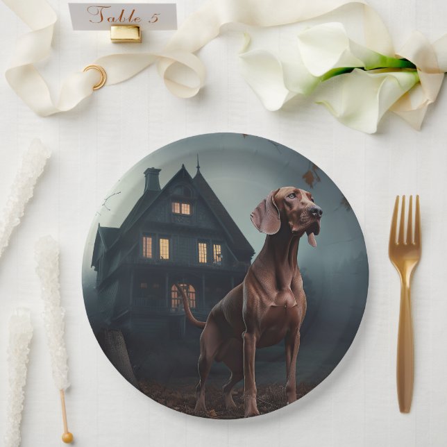 Assiettes En Carton Vizsla Halloween effroi (Mariage)