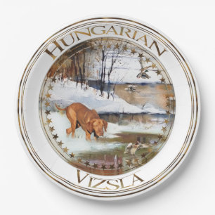 Assiettes En Carton Vizsla hongroise, canards de chasse en hiver