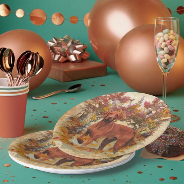Assiettes En Carton Vizsla hongroise, canards de chasse en hiver Pape (Multi)