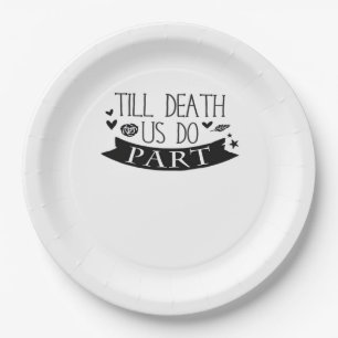 Assiettes En Carton Vœux de mariage Jusqu'à ce que la mort nous sépare