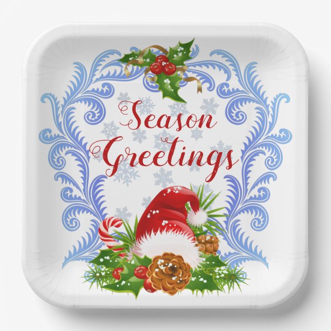 Assiettes En Carton Vœux de saison (Recto)