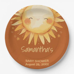 Assiettes En Carton Voici la carte de boîtier du baby shower Sun Boho