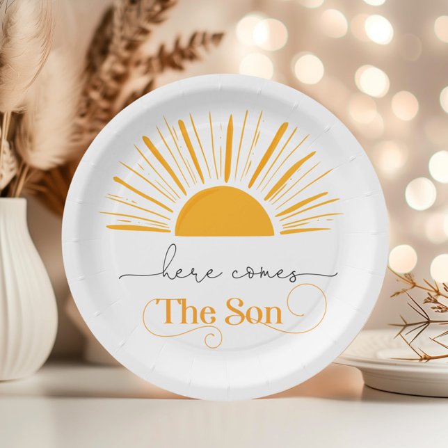 Assiettes En Carton Voici l'anniversaire du fils (Créateur téléchargé)