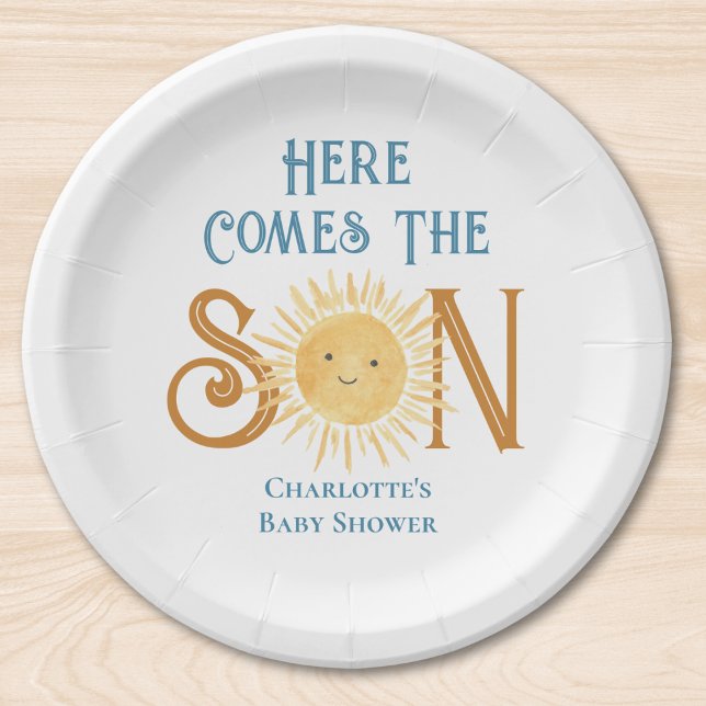 Assiettes En Carton Voici Le Baby shower Son (Créateur téléchargé)