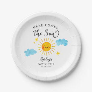 Assiettes En Carton Voici Le Baby shower Son Sunshine