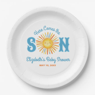 Assiettes En Carton Voici le Baby shower Son Sunshine