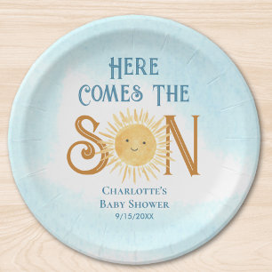 Assiettes En Carton Voici Le Baby shower Son Sunshine