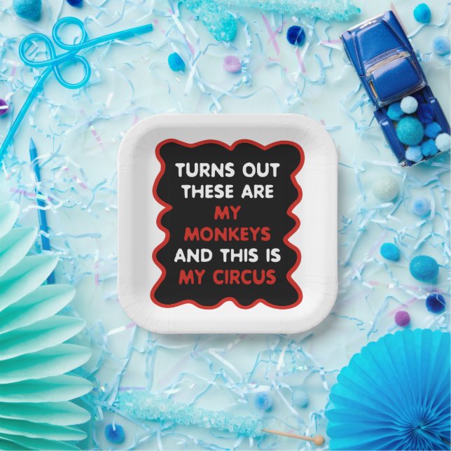 Assiettes En Carton Voici Mes Singes Et Voici Mon Cirque (Fête)