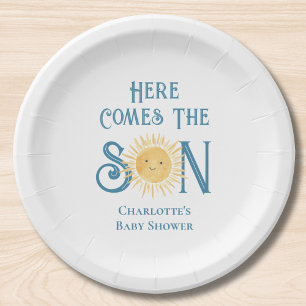 Assiettes En Carton Voici venir le fils Baby Shower