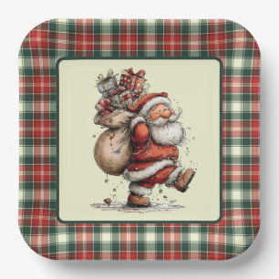Assiettes En Carton Voici venir le Père Noël