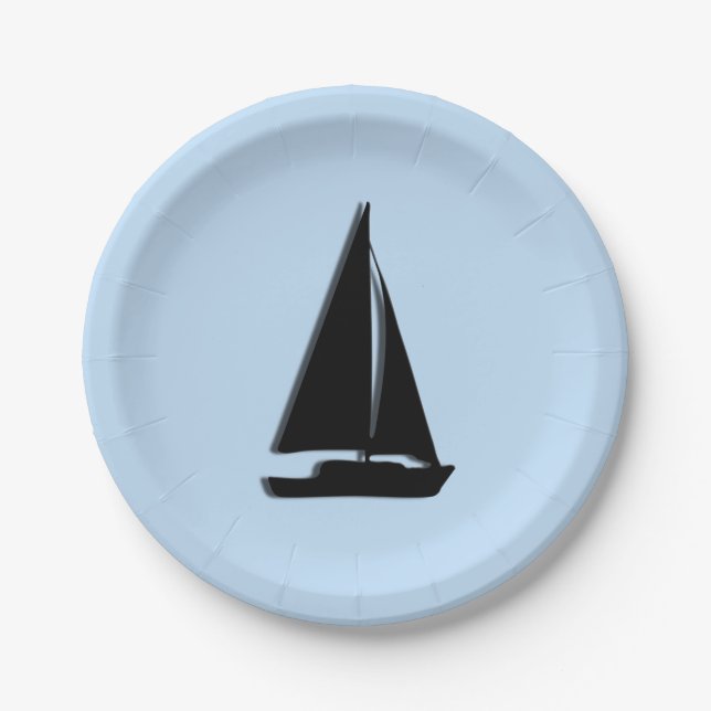 Assiettes En Carton Voilier (Devant)