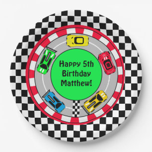 Assiettes En Carton Voiture de course et piste Theme Boy's Birthday Pa