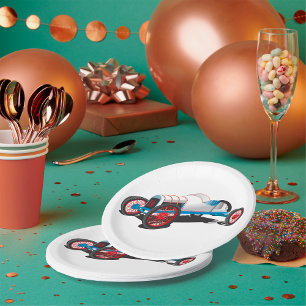 Assiettes En Carton Voiture de course vintage classique Auto