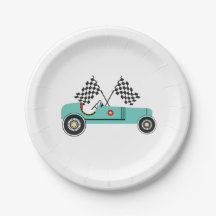 Voiture de course vintage Plaque papier jetable