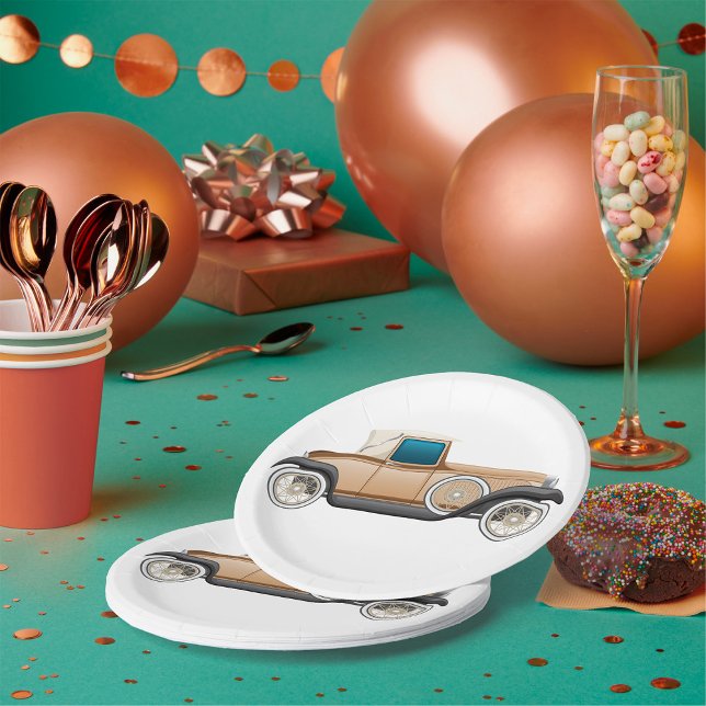 Assiettes En Carton Voiture Vintage (Créateur téléchargé)