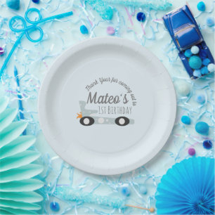 Assiettes En Carton Voitures de course rétro Moon Stars Premier Annive