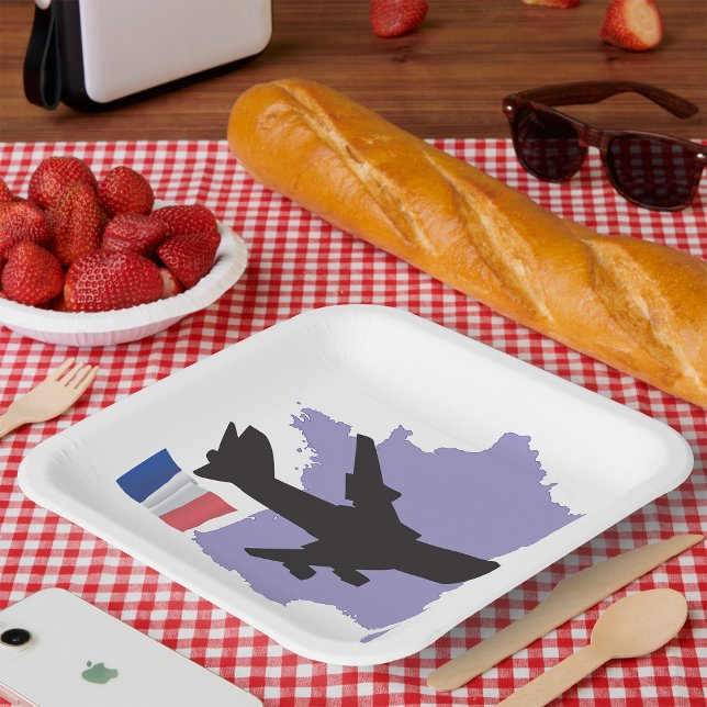 Assiettes En Carton Voler vers la France (Créateur téléchargé)