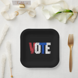 Assiettes En Carton Vote 2024 USA Election Voting Right Vintage