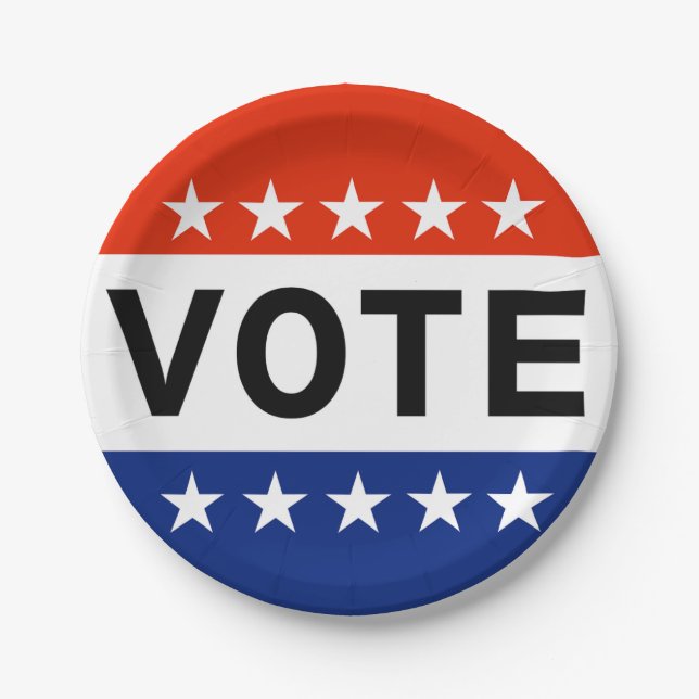 Assiettes En Carton Vote 2026 Élection de mi-mandat (Devant)