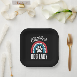 Assiettes En Carton Vote électoral de la dame sans enfants et avec un