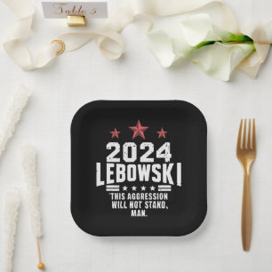 Assiettes En Carton Vote électoral politique drôle de Lebowski 2024