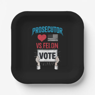 Assiettes En Carton Vote Procureur contre Délinquant