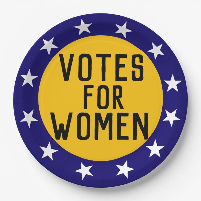 Assiettes En Carton Votes pour la goupille historique de suffragette (Devant)