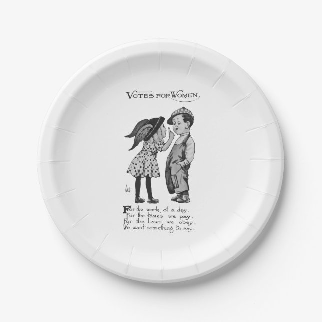 Assiettes En Carton Votes Pour Les Femmes (Devant)