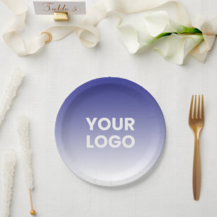 Assiettes En Carton Votre logo et dégradé de couleur de fond modifiabl