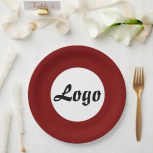 ASSIETTES EN CARTON VOTRE LOGO ICI NOM ET TEXTE PERSONNALISÉS 