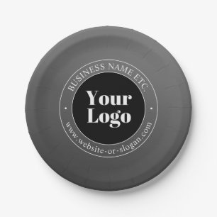 Assiettes En Carton Votre logo ou design d'entreprise & texte modifiab