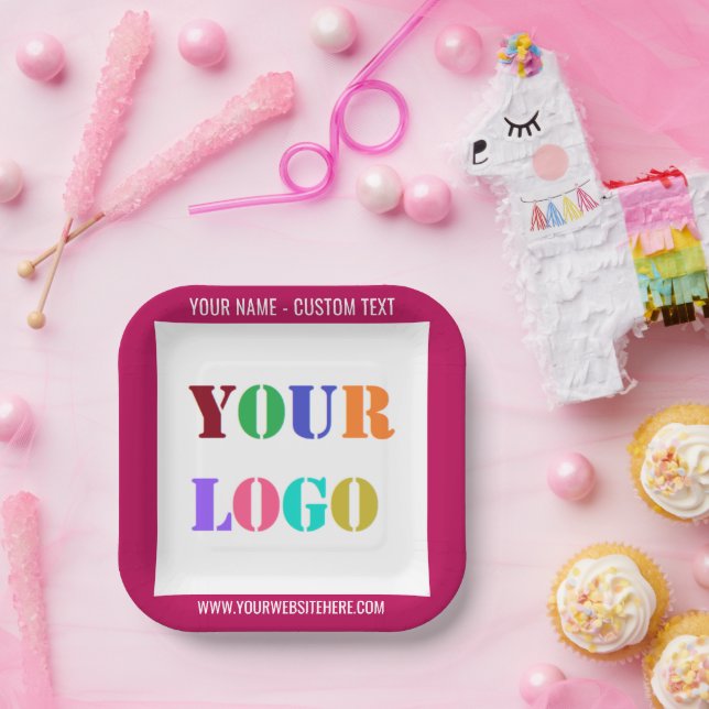 Assiettes En Carton Votre logo ou votre photo personnalisé Plaques pap (Fête)