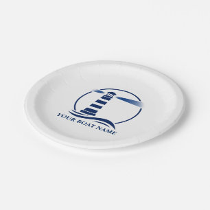 Assiettes En Carton Votre nom de bateau ou votre havre de paix et votr