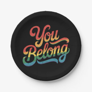 Assiettes En Carton Vous Appartenez Lesbienne Gay LGBTQ Fierté Allié A