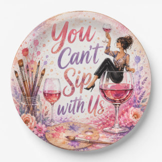 Assiettes En Carton Vous ne pouvez pas boire avec nous Fête Peinture e