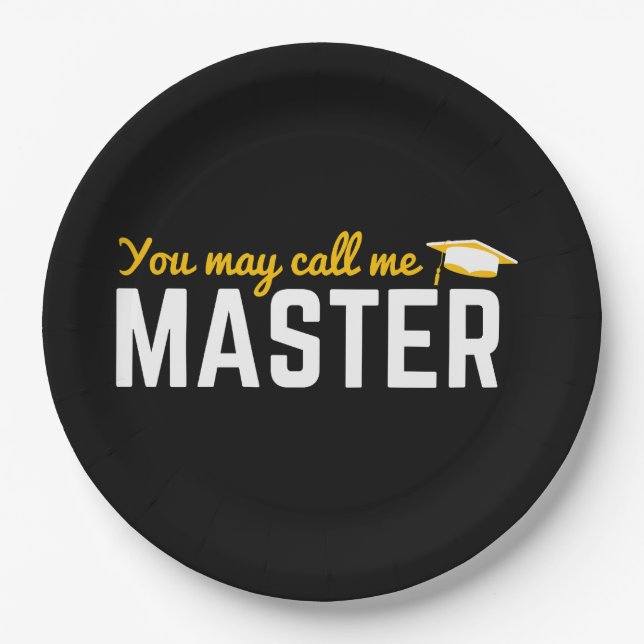 Assiettes En Carton Vous Pouvez M'Appeler Master 2025 Masters Diplôme (Devant)