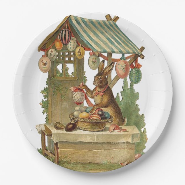 Assiettes En Carton Vous souhaitant de Joyeuses Pâques (Devant)