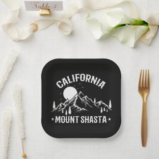 Assiettes En Carton Voyage à Mount Shasta Californie vintage