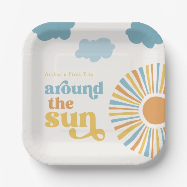 Assiettes En Carton Voyage Autour Des Plaques Du Soleil (Recto)