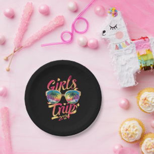 Assiettes En Carton Voyage de filles 2024 Week-end Vacances d'été à la