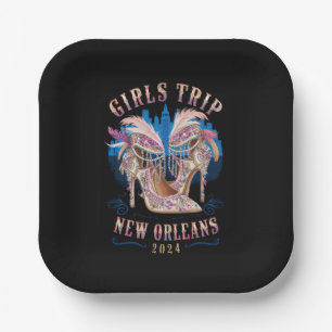 Assiettes En Carton Voyage de filles à la Nouvelle-Orléans 2024 Mardi