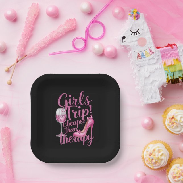 Assiettes En Carton Voyage des filles moins cher que la thérapie Weeke (Fête)