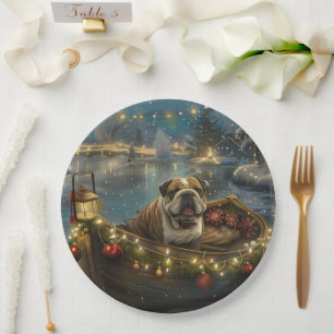 Assiettes En Carton Voyage du festival de Noël de Bulldog