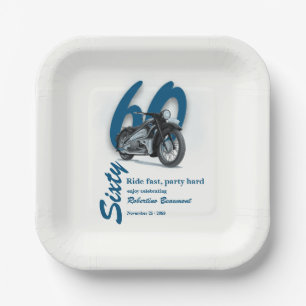 Assiettes En Carton Voyage en moto classique à grande vitesse pour un 