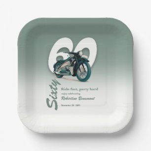 Assiettes En Carton Voyage en moto classique à grande vitesse pour un 