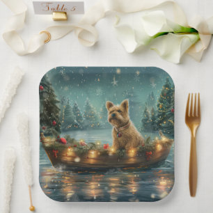 Assiettes En Carton Voyage festif de Noël de Cairn Terrier